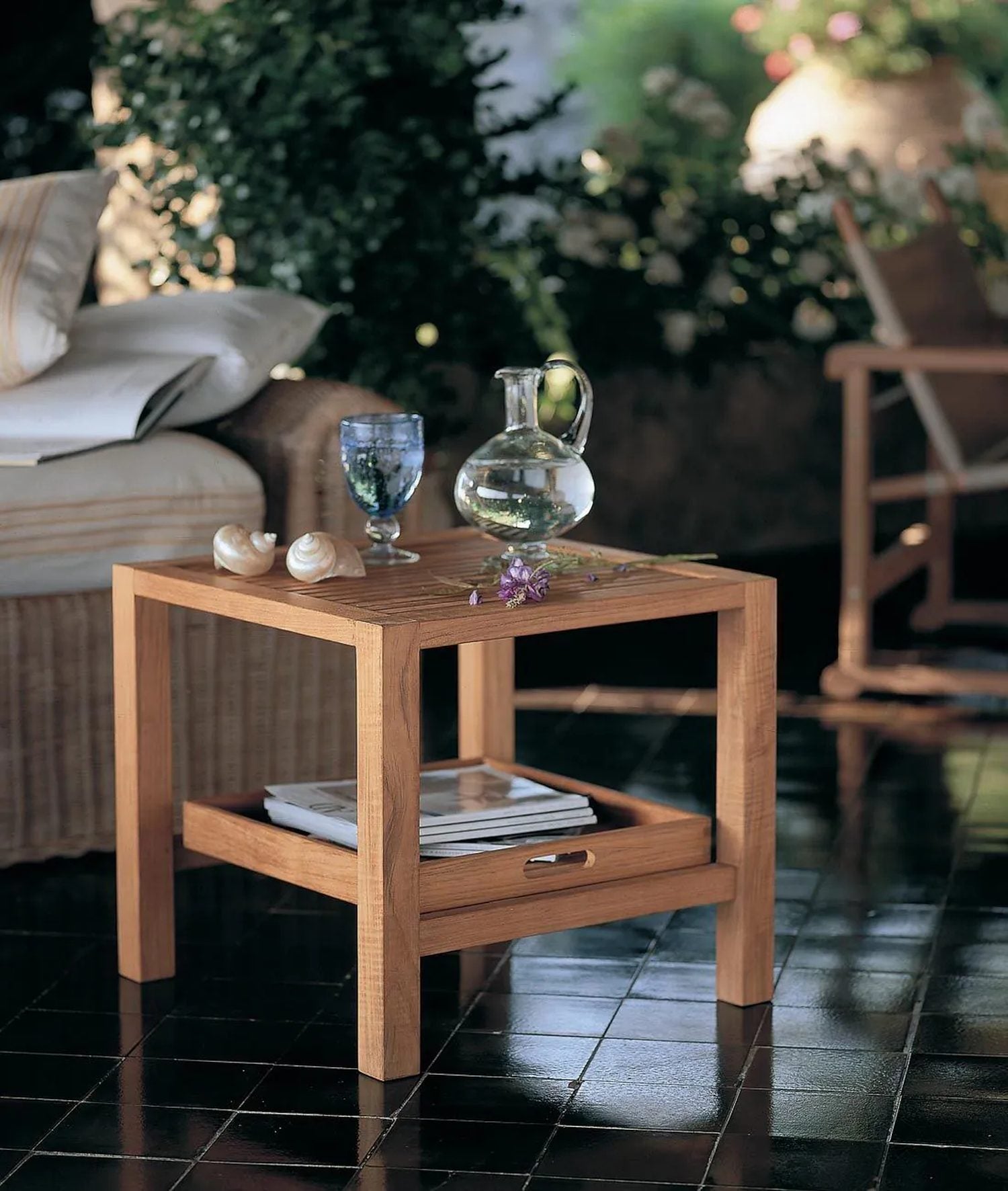 Chelsea Square Coffee Table in Teak with Two Levels