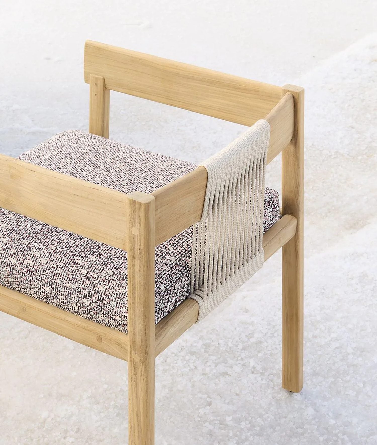 Cora Chair in Teak and Rope with Seat Cushion