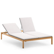 Cora Double Sunlounger in Teak and Textilene