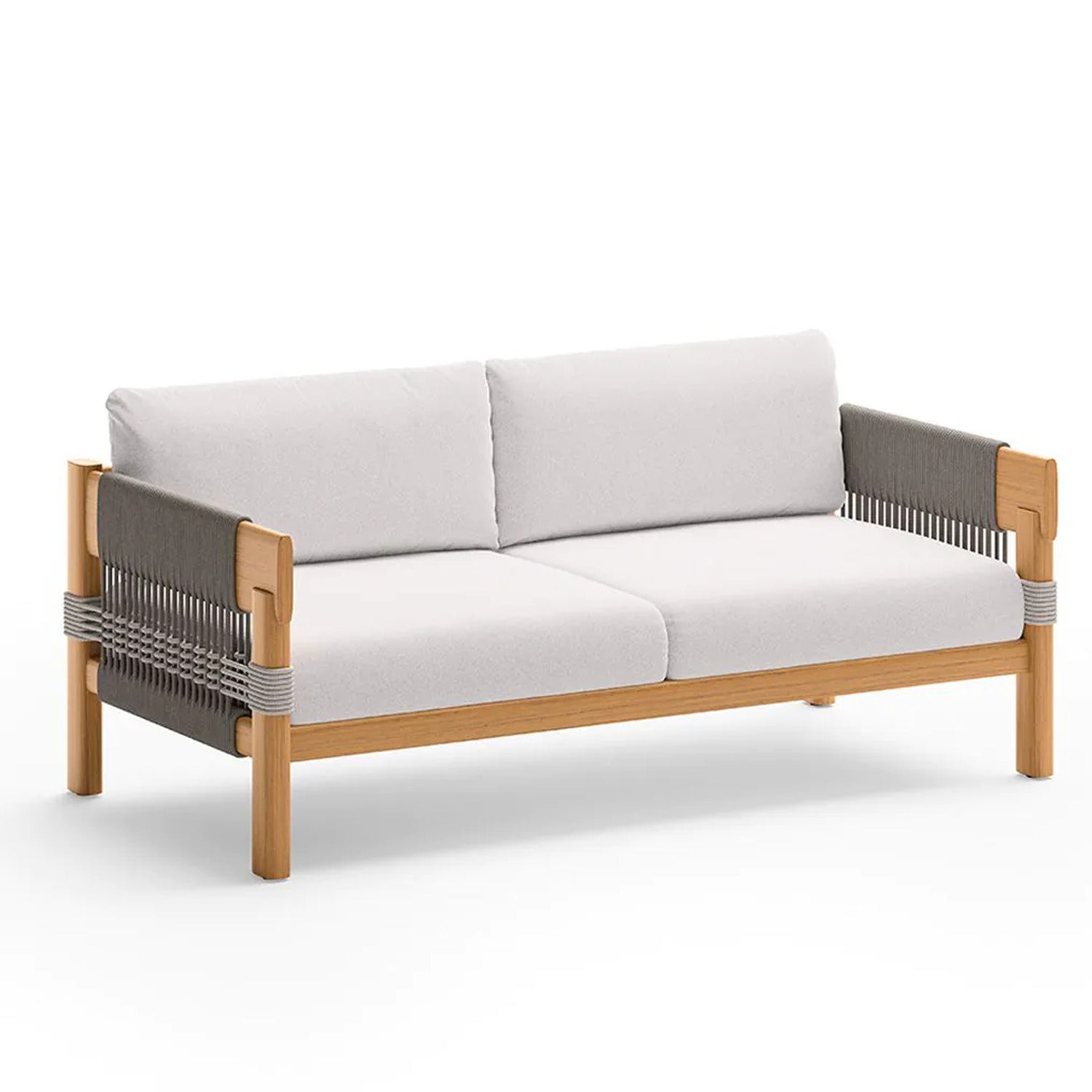Cora Sofa in Teak and Rope with Cushions