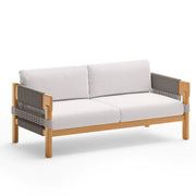 Cora Sofa in Teak and Rope with Cushions