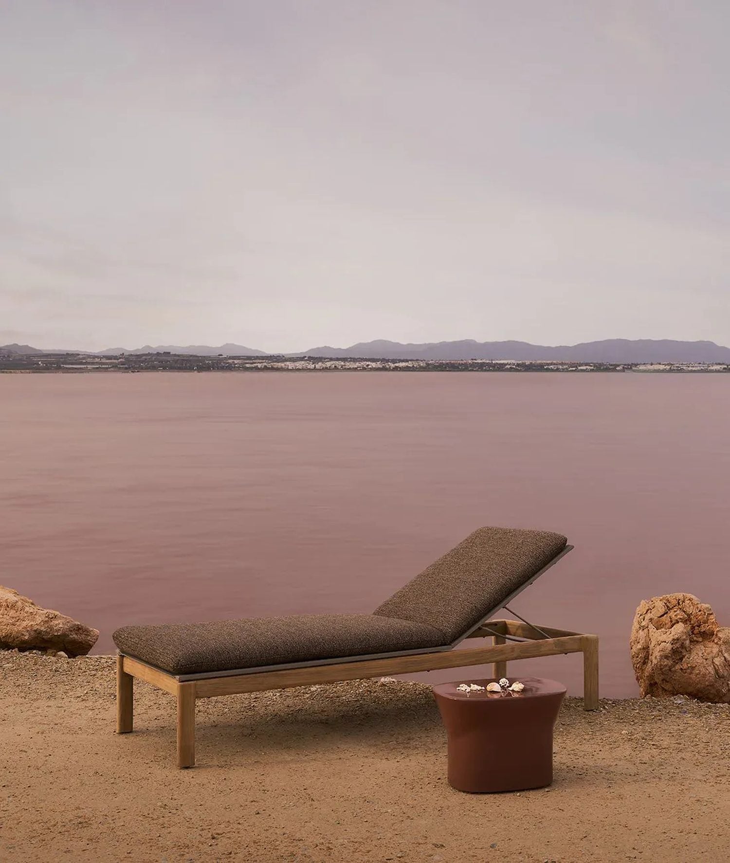 Cora Sunlounger in Teak and Textilene