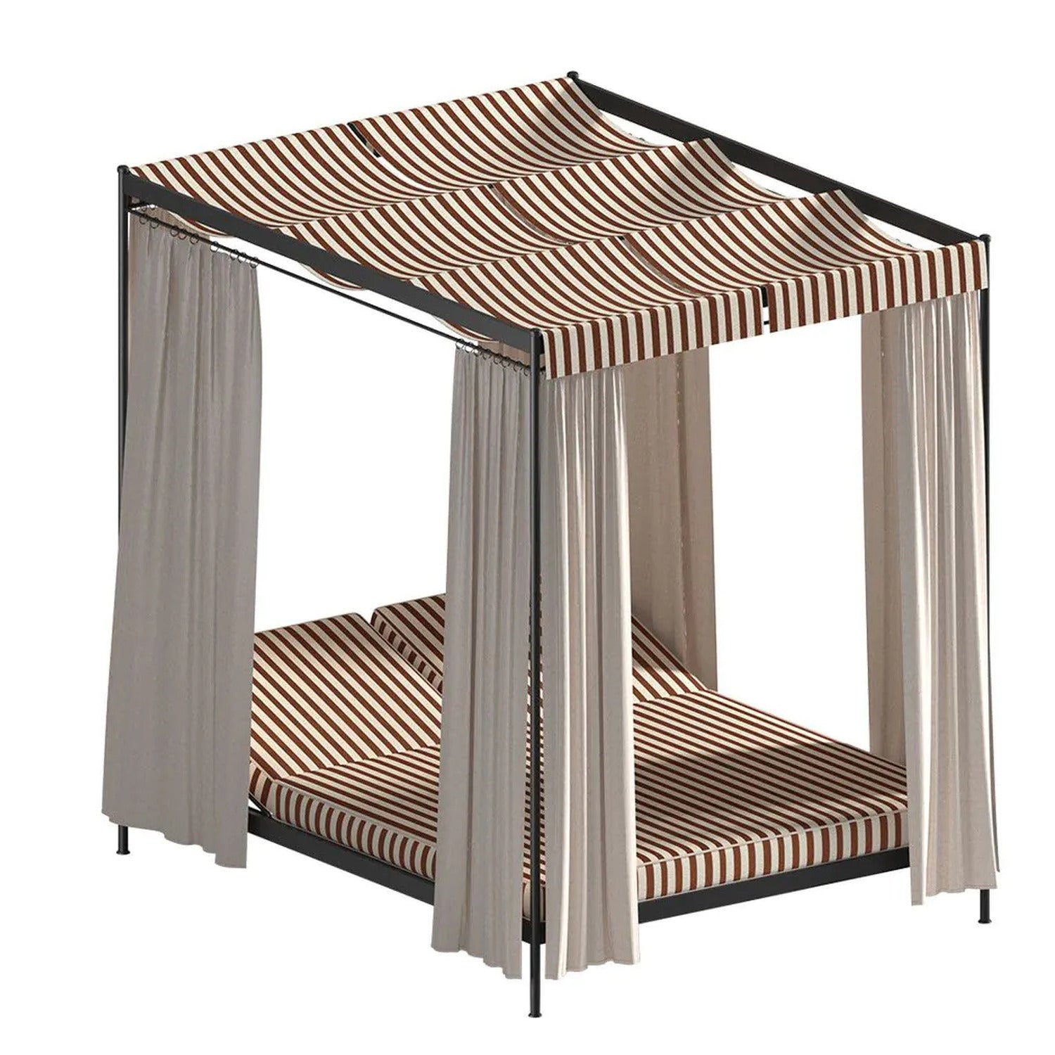 Igea Two-Seater Iron Cabana with Cushions
