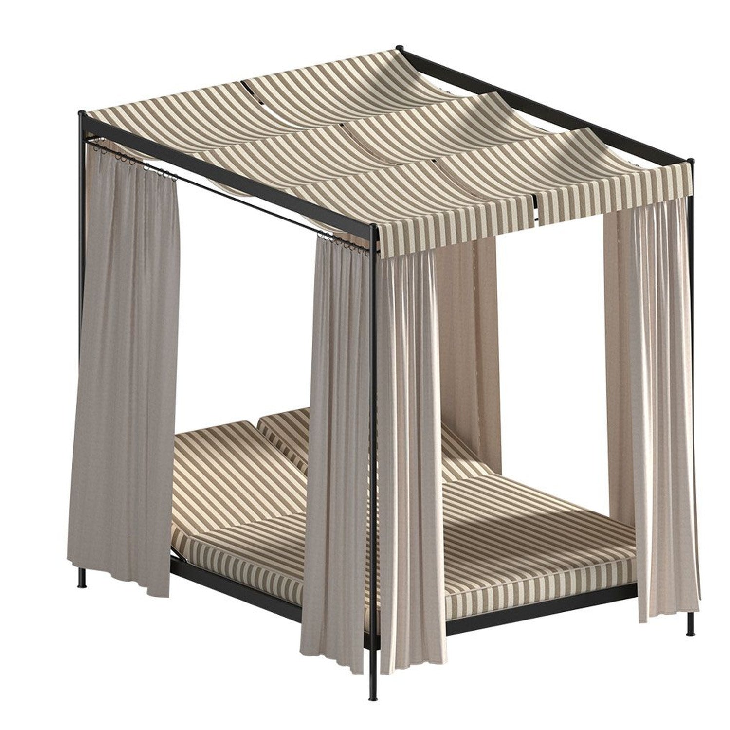 Igea Two-Seater Iron Cabana with Cushions