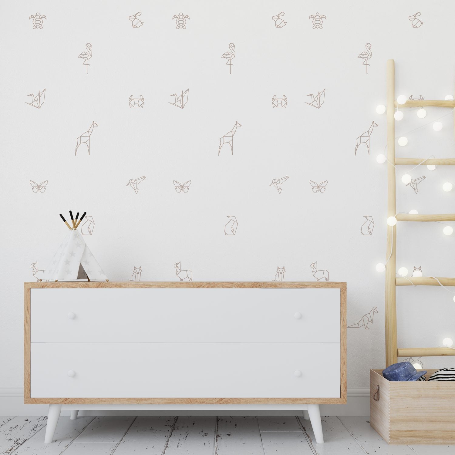 Origami Beige Wallpaper