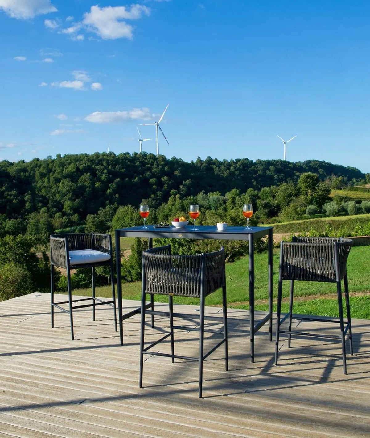Luce Tall Rectangular Table in Aluminium
