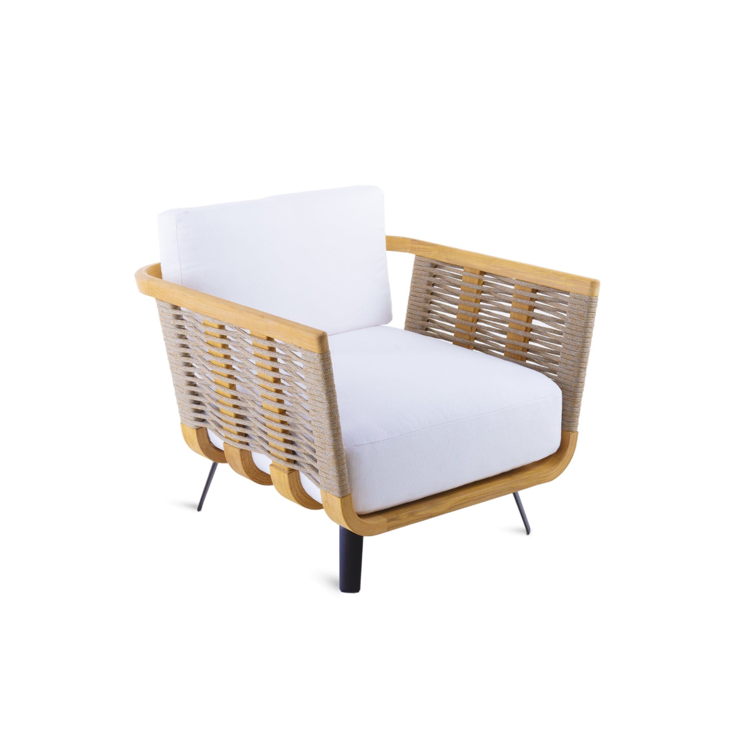 Welcome Armchair in Teak and Cord