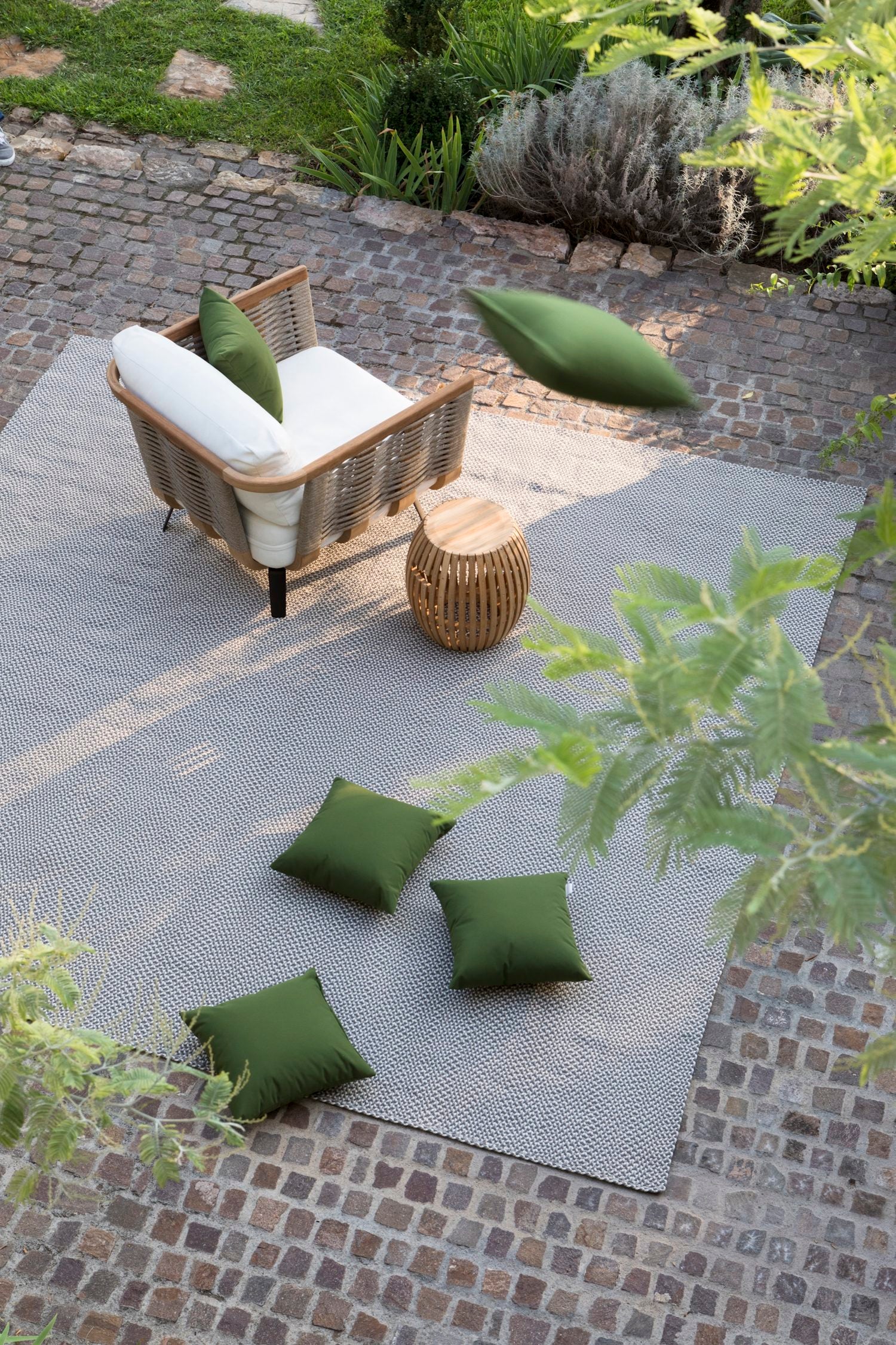 Welcome Armchair in Teak and Cord