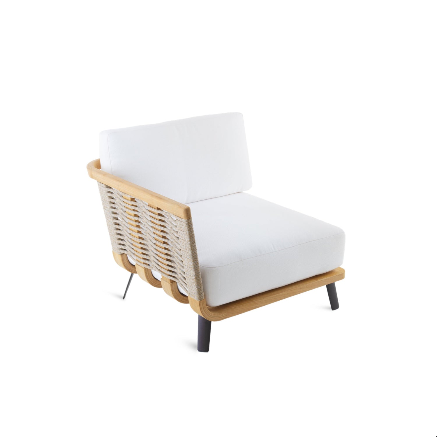 Welcome Corner Module in Teak and Cord 92 cm