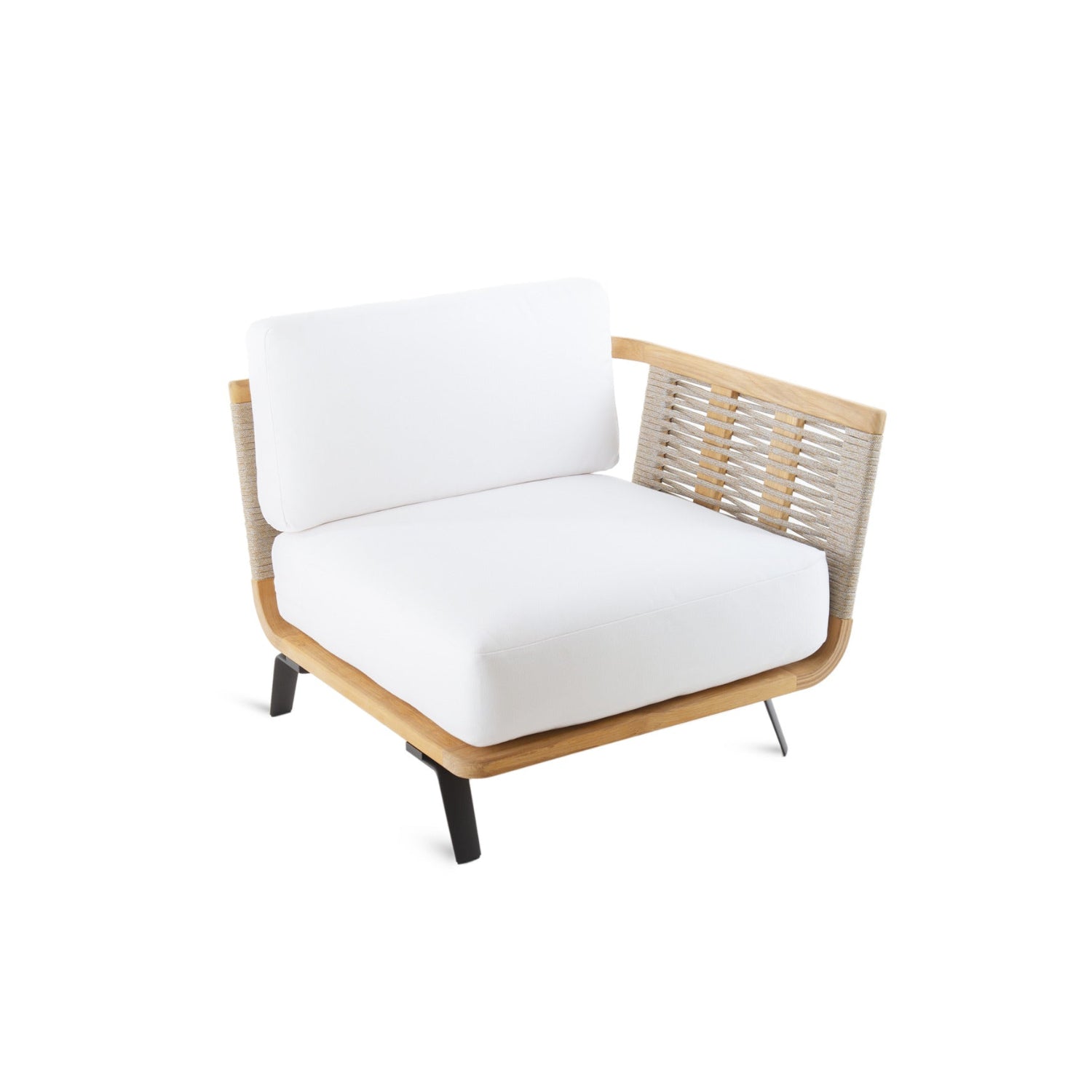 Welcome Corner Module in Teak and Cord 92 cm