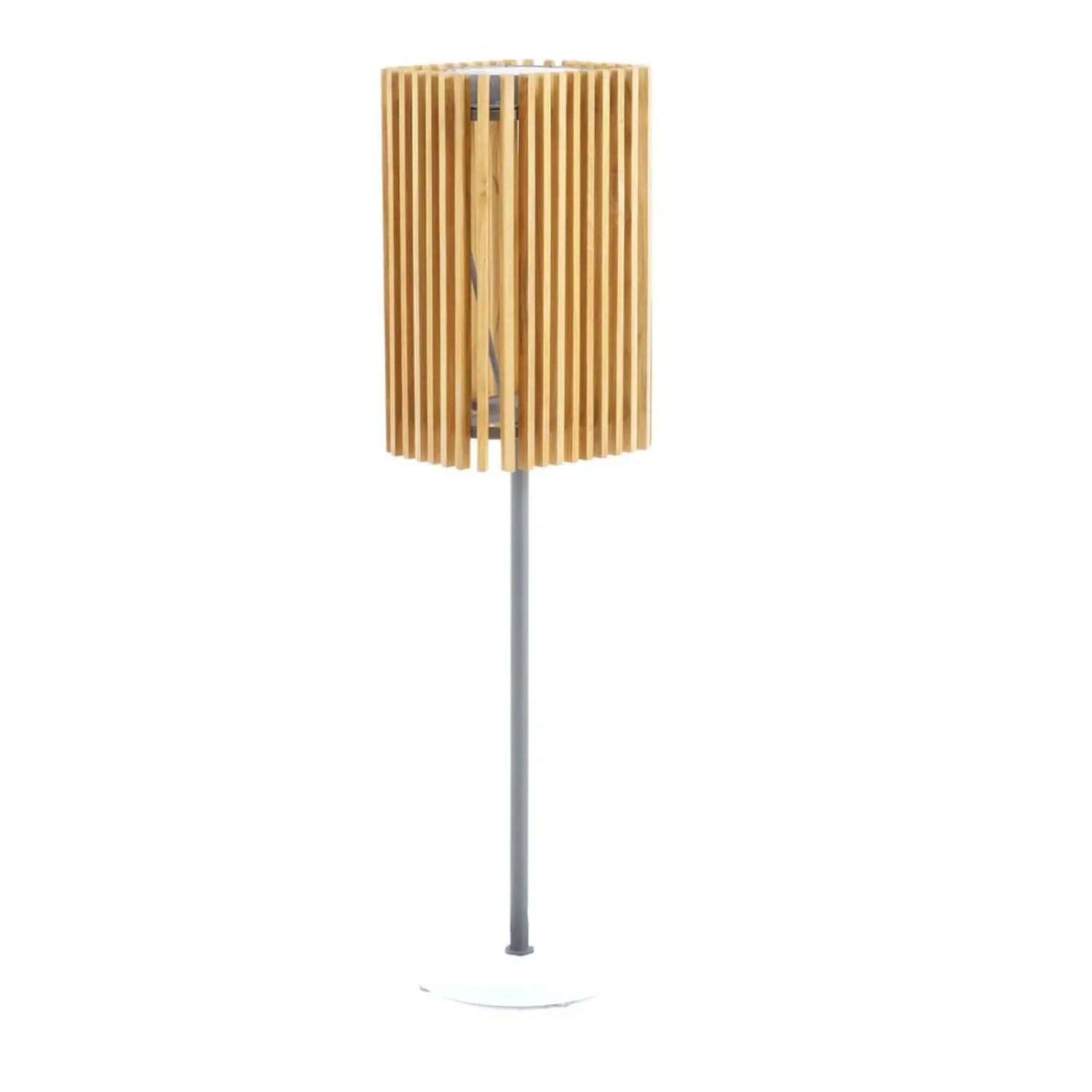 Solare Standing Light in Teak and Graphite Aluminium