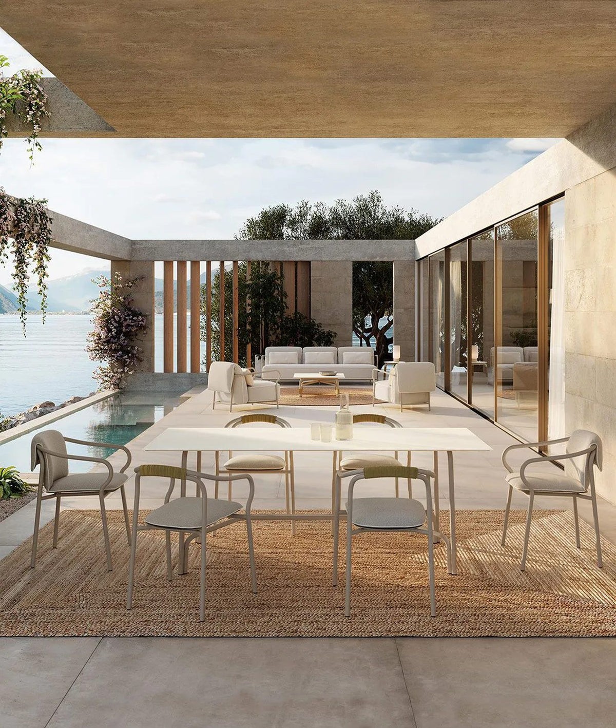 Salò Aluminum Rectangular Garden Table