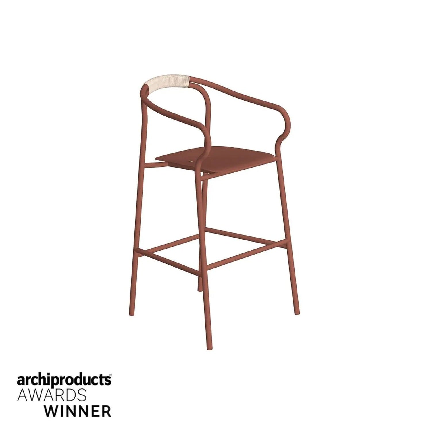 Salò stool with backrest and armrests