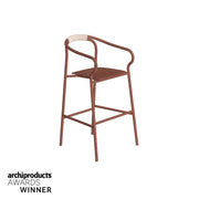 Salò stool with backrest and armrests