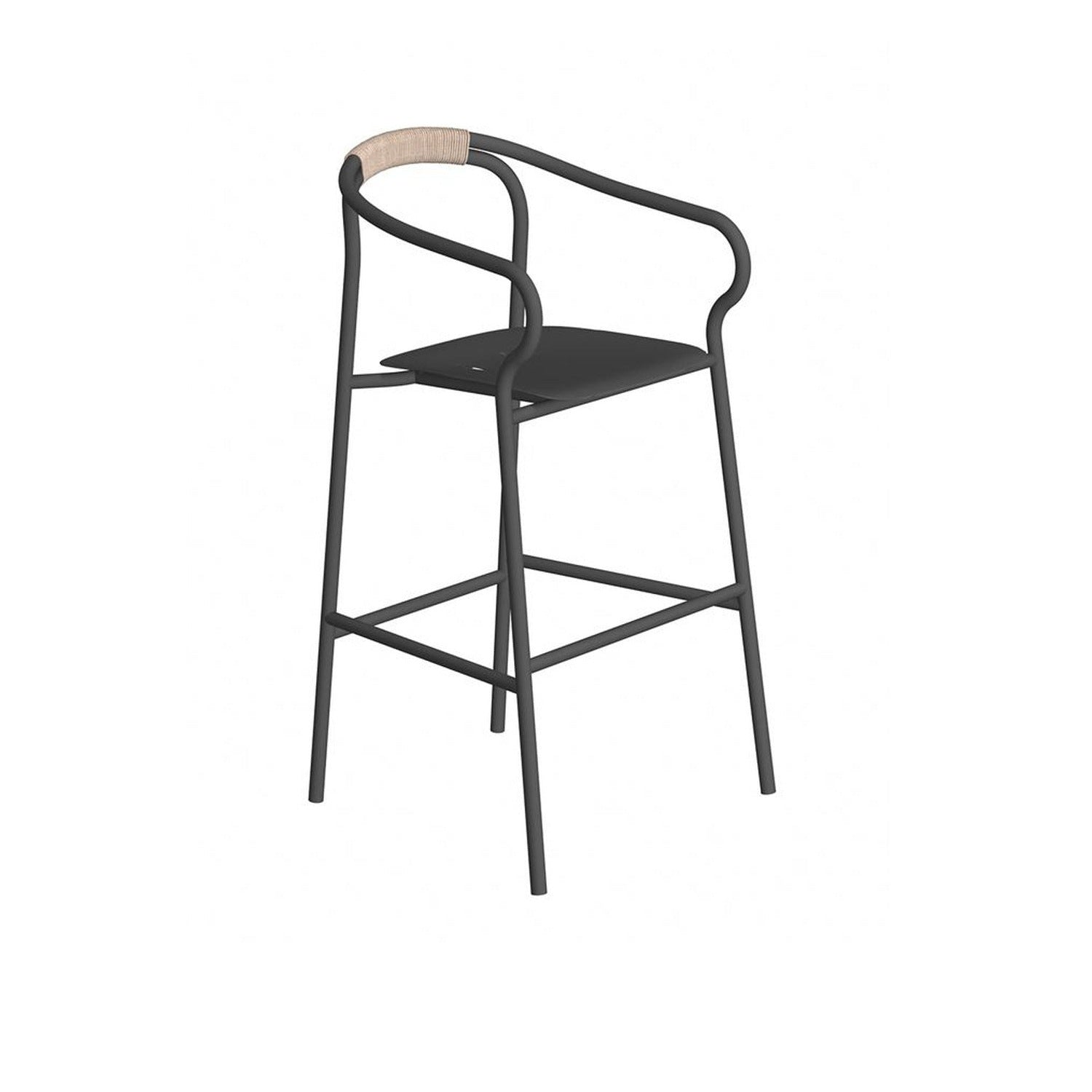 Salò stool with backrest and armrests
