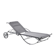 Aurora sunlounger in graphite with brown fabric