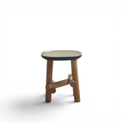 Symi Coffee Table in Teak and Stone-Finish Ceramic